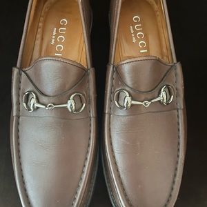 Tan/brown horebit loafer by GUCCI Sz 13G